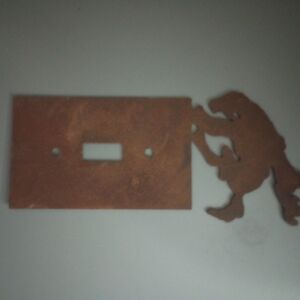 Bear Design Brown Metal Light Switch Cover